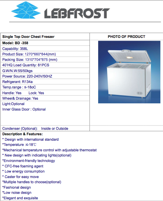 LEBFROST Freezer