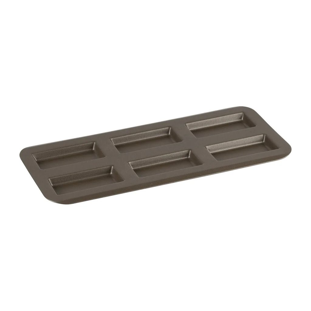 Gobel Financier Tray, 6 Cavities, 380 x 180 mm, Non-Stick — Louis Tellier