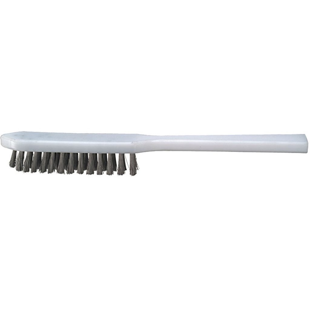 Brosse à poils inox manche plastique