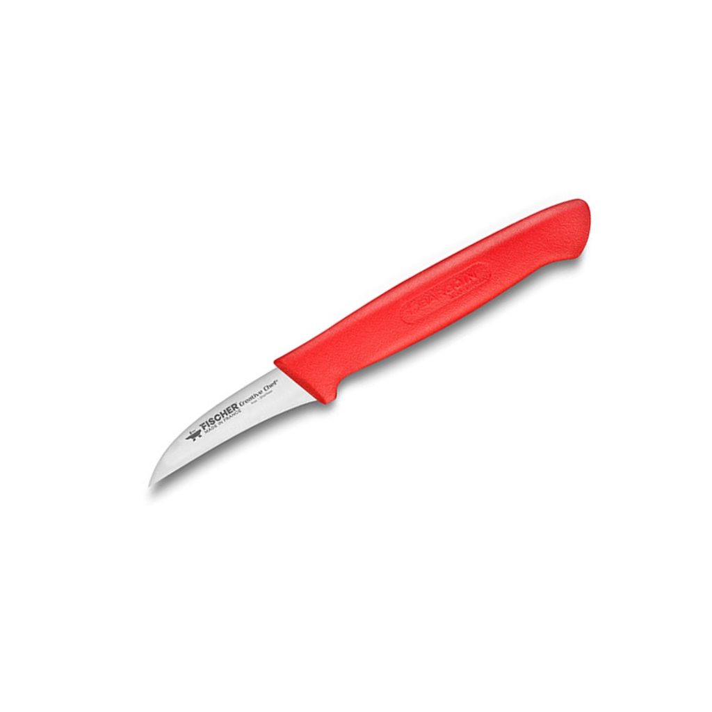 Couteau bec d'oiseau 6 cm manche rouge
