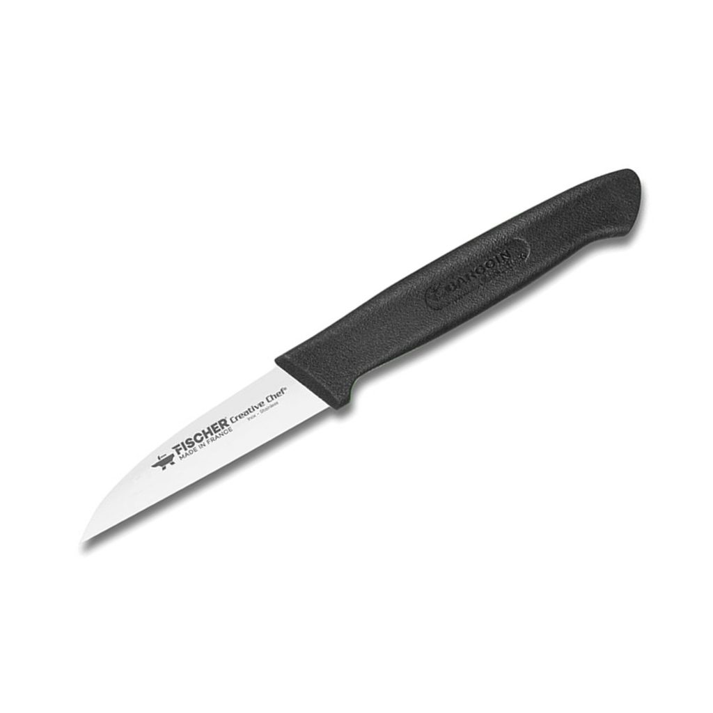 Couteau d'office pointu manche noir 8 cm