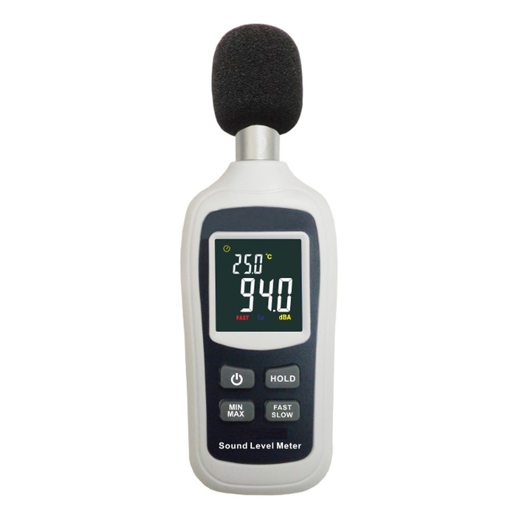 Sonomètre digital portable avec température