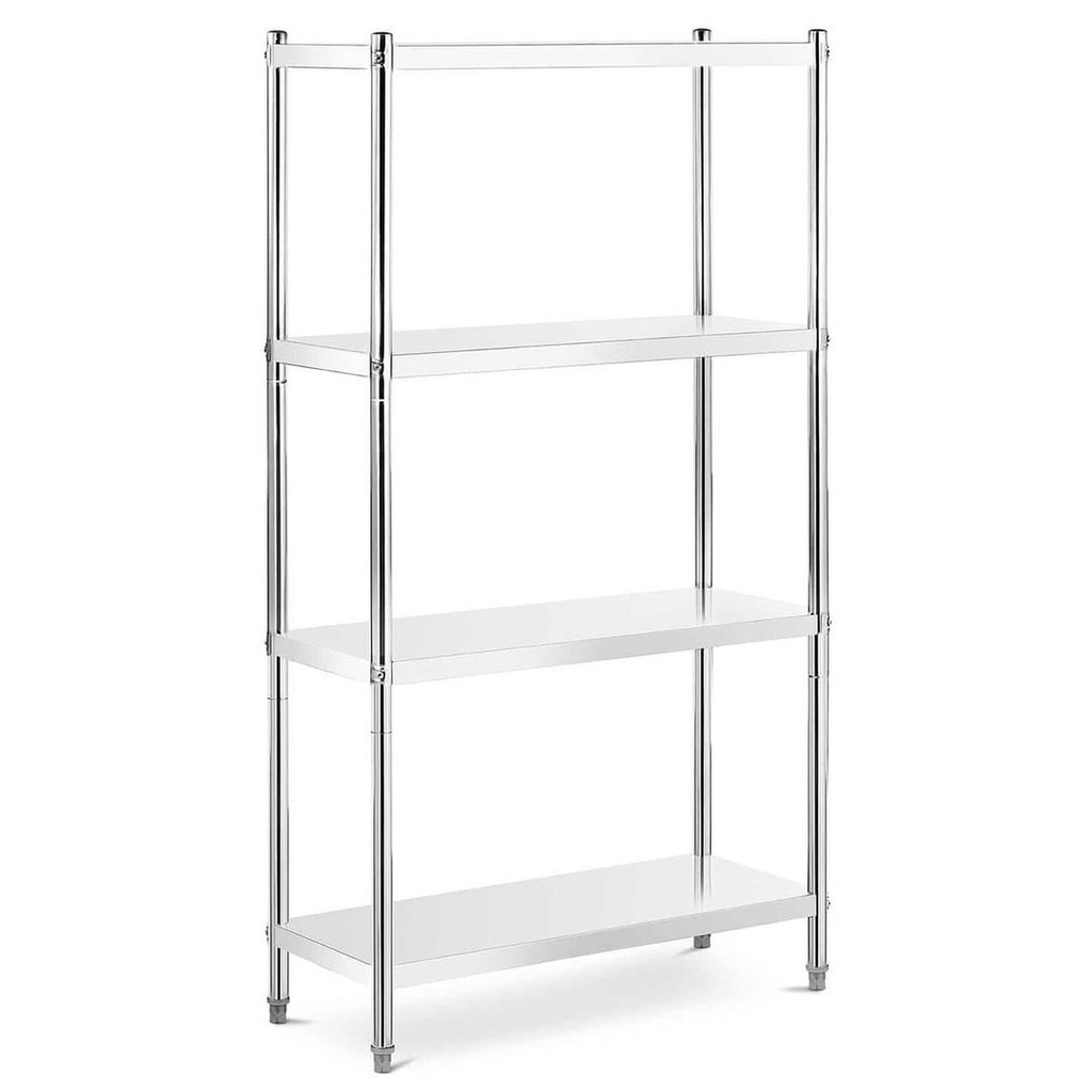Rayonnage inox 4 niveaux pleine plaque 150×50 cm