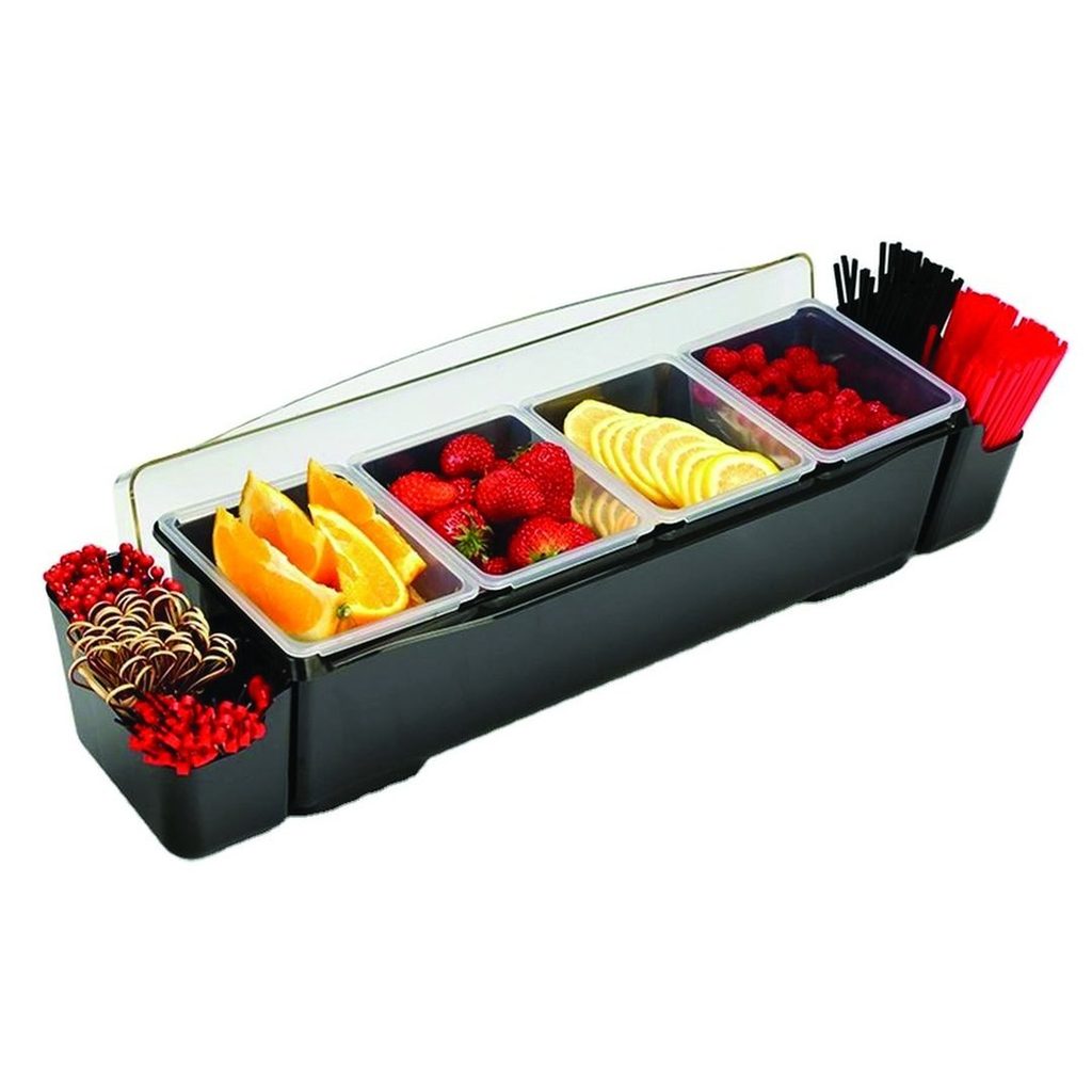 Porte-condiments 3 bacs profonds 474x168x180 mm