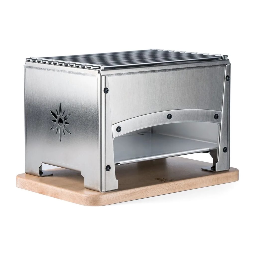 Charcoal Tabletop Brazier 33 x 22 cm with Wooden Board — Louis Tellier
