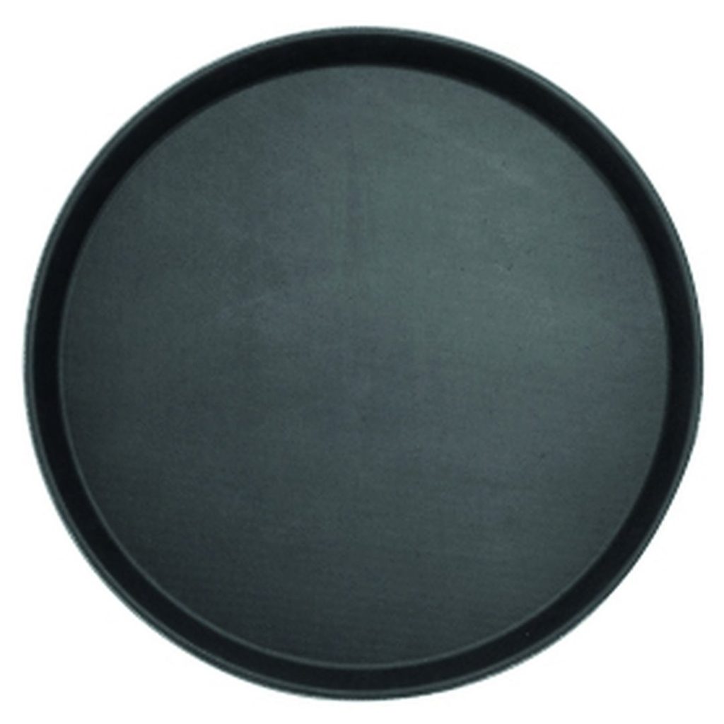 مانع انزلاق دائري تقديم صينية أسود 410mm pp — TKF France