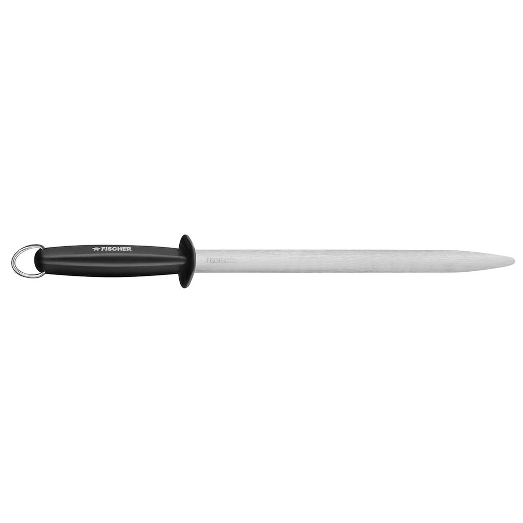 Fusil à aiguiser ovale 30 cm manche plastique rouge — Fischer France