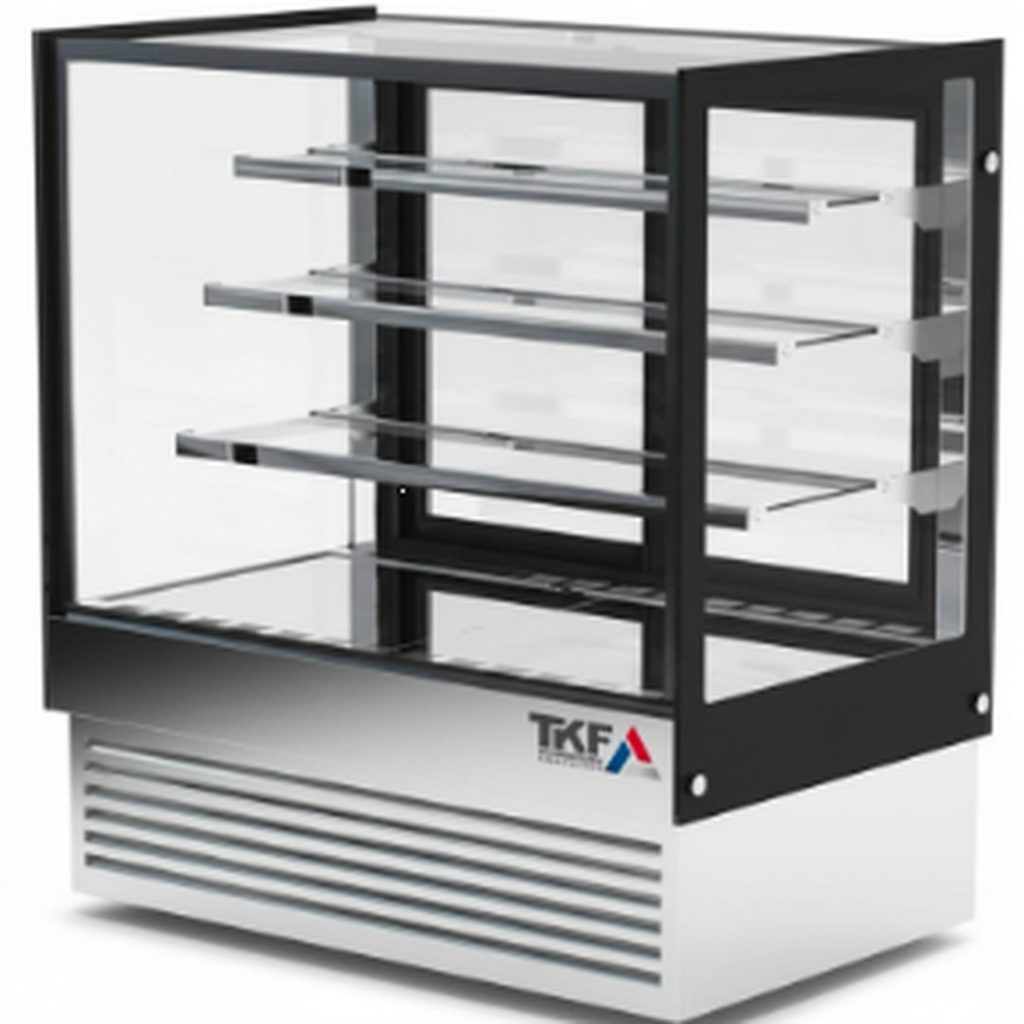 Vitrine à pâtisserie 4 faces vitrées 120×70×130 cm