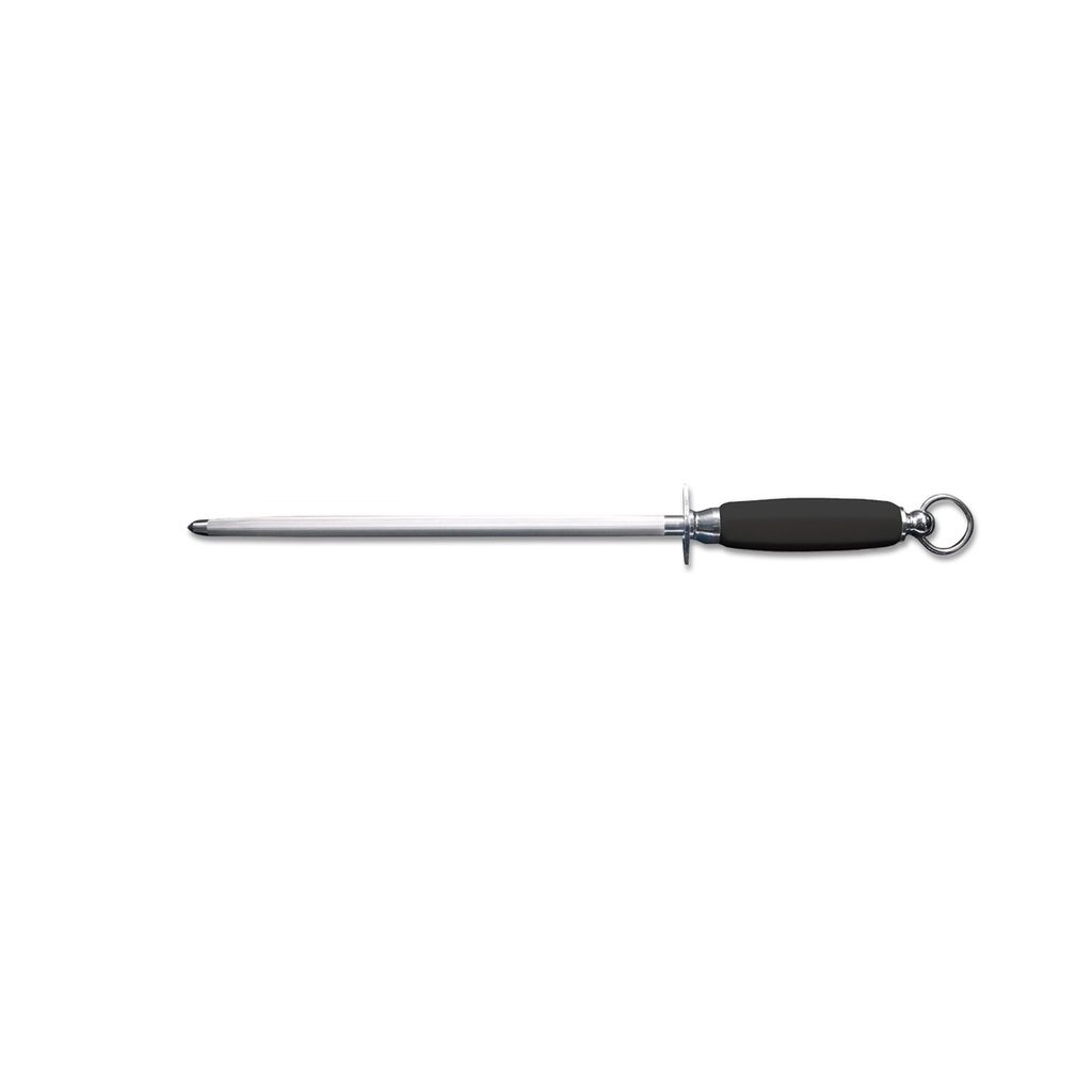 Fusil à aiguiser rond 30 cm manche noir — Cutlery Pro