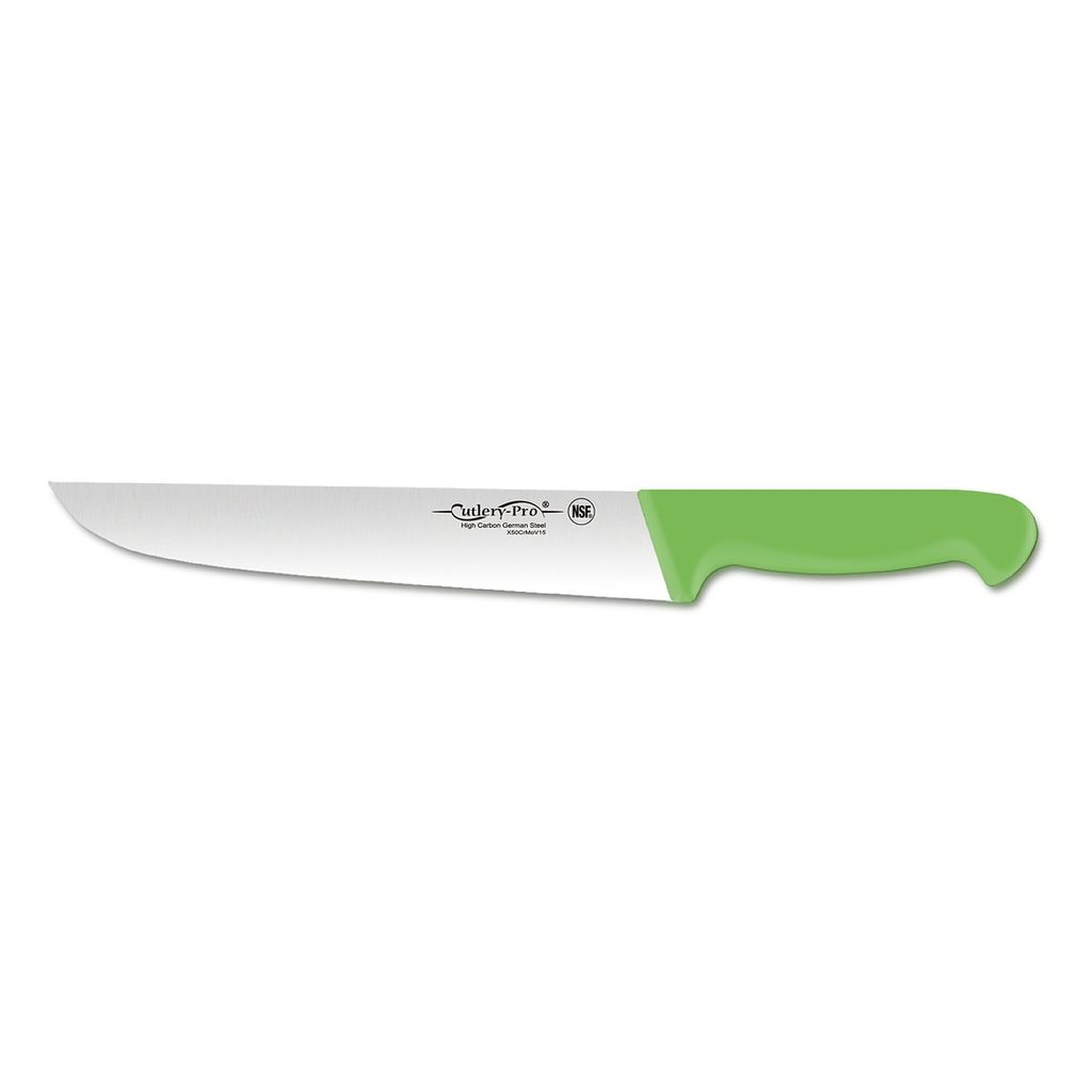 Couteau de boucher droit 18 cm manche vert — Cutlery Pro