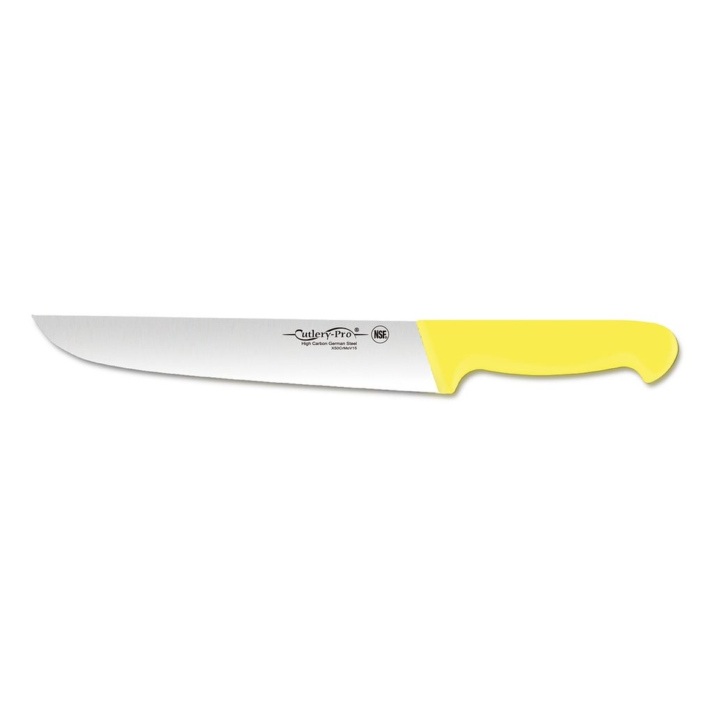 Couteau de boucher droit 18 cm manche jaune — Cutlery Pro