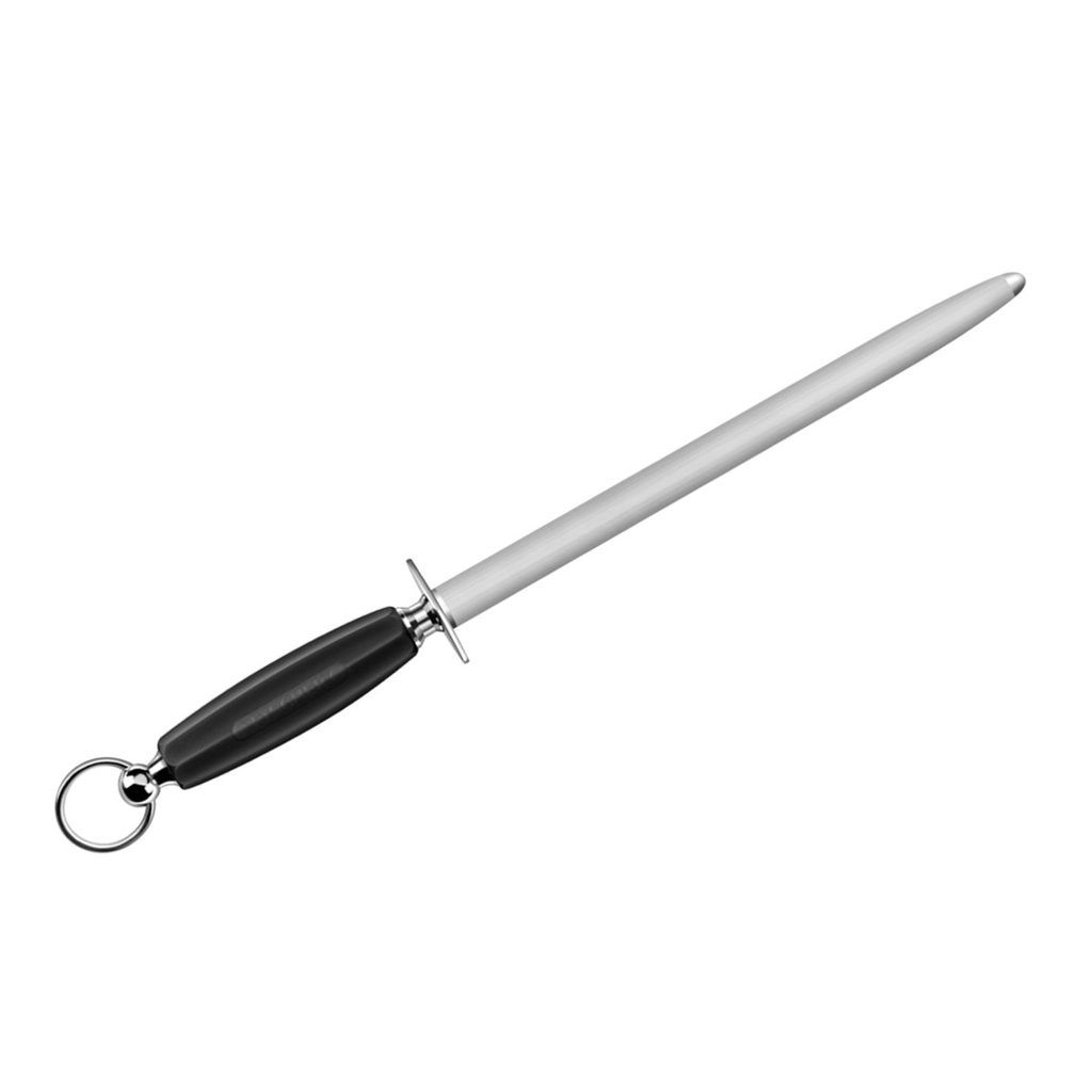Fusil à aiguiser ovale 30 cm manche souple noir — Fischer France