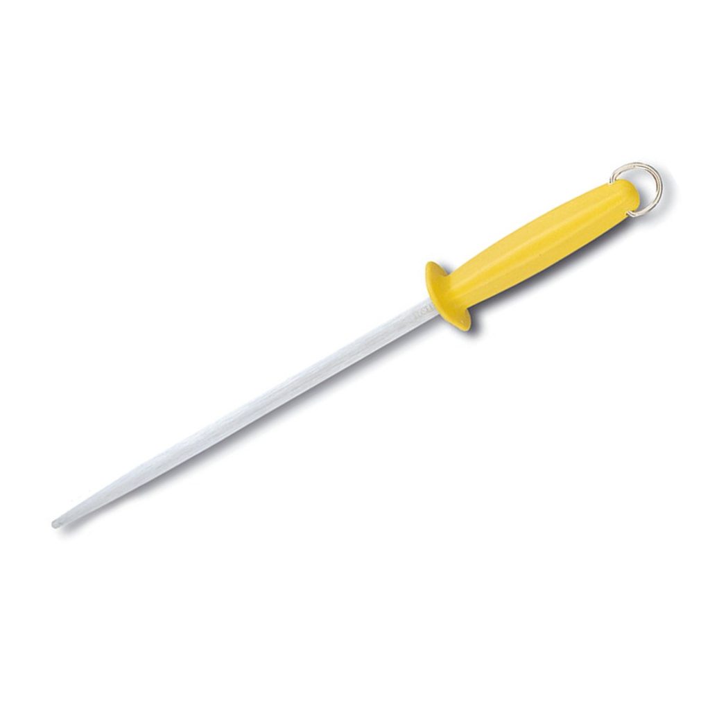 Fusil à aiguiser rond 25 cm manche jaune — Fischer France