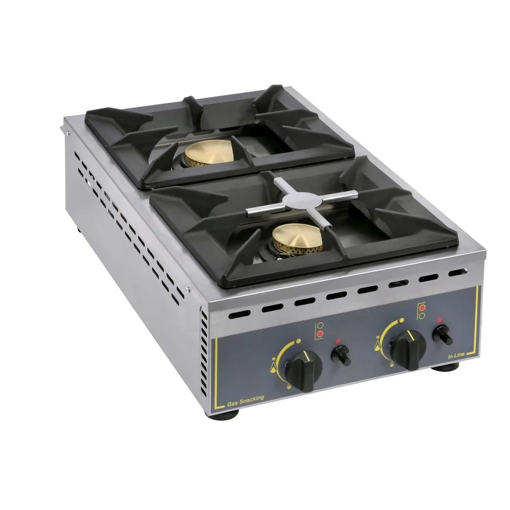 Countertop Gas Stove, 2 Burners, 5 + 7 kW — Roller Grill