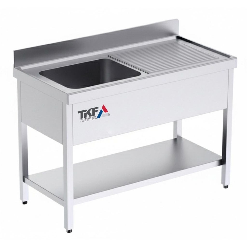 Plonge inox 1 bac à droite 120×70 cm