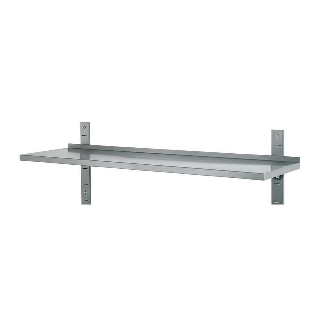 S/S Adjustable Wall Shelf with Rail 180x30 cm