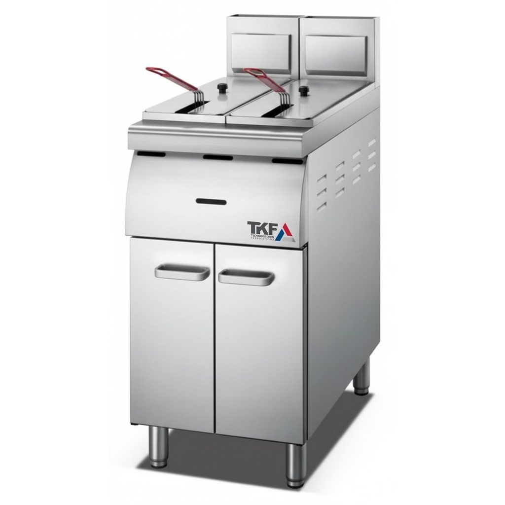 Upright Gas Fryer Double Bowl 18L+18L