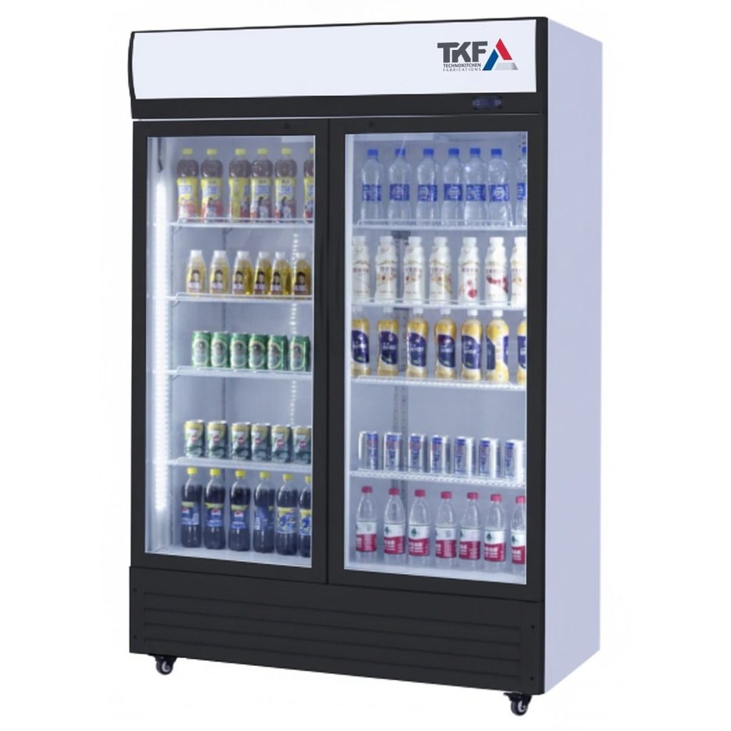 Upright Refrigerator Double Glass Door 93x57x195cm