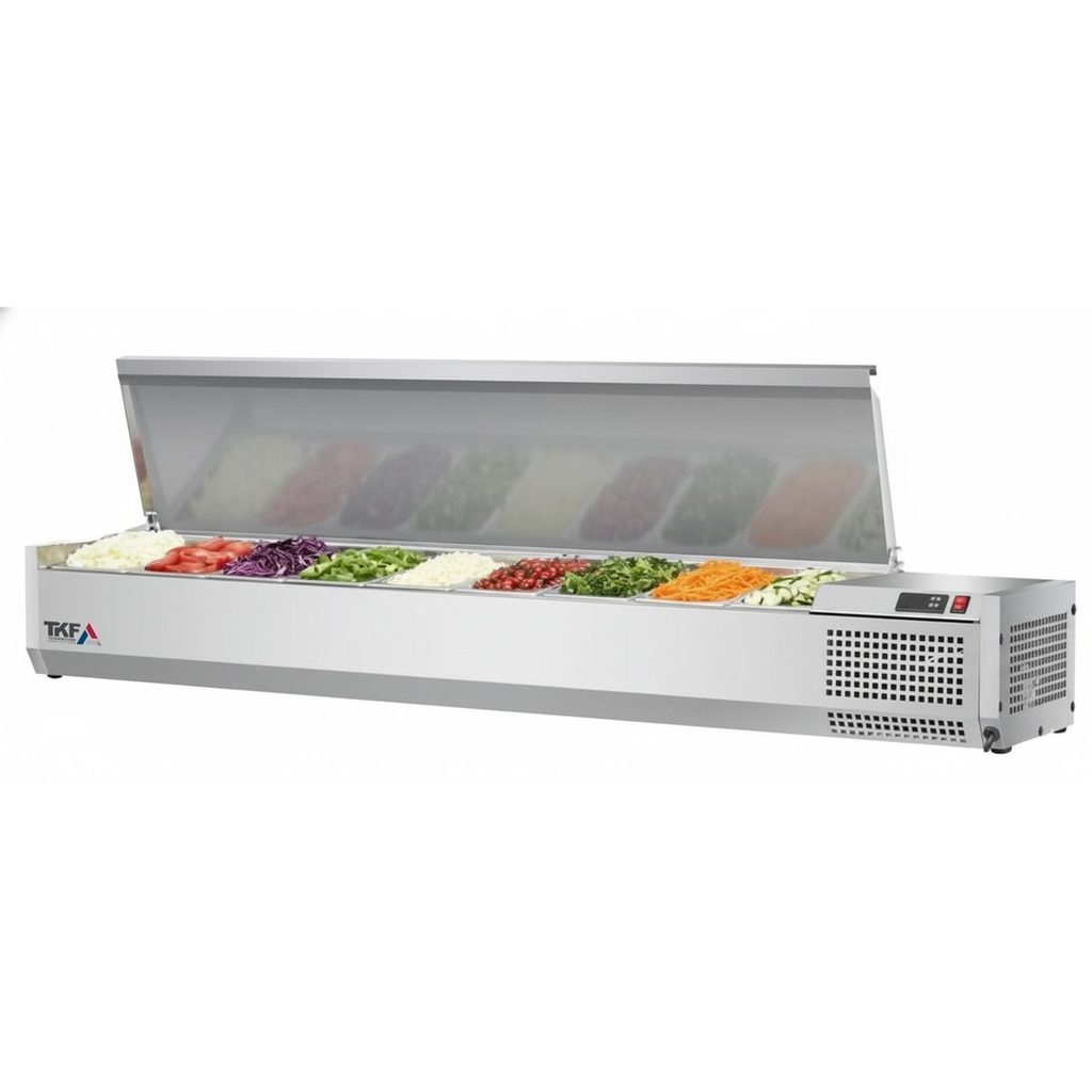Saladette VRX inox avec couvercle 8× GN 1/4