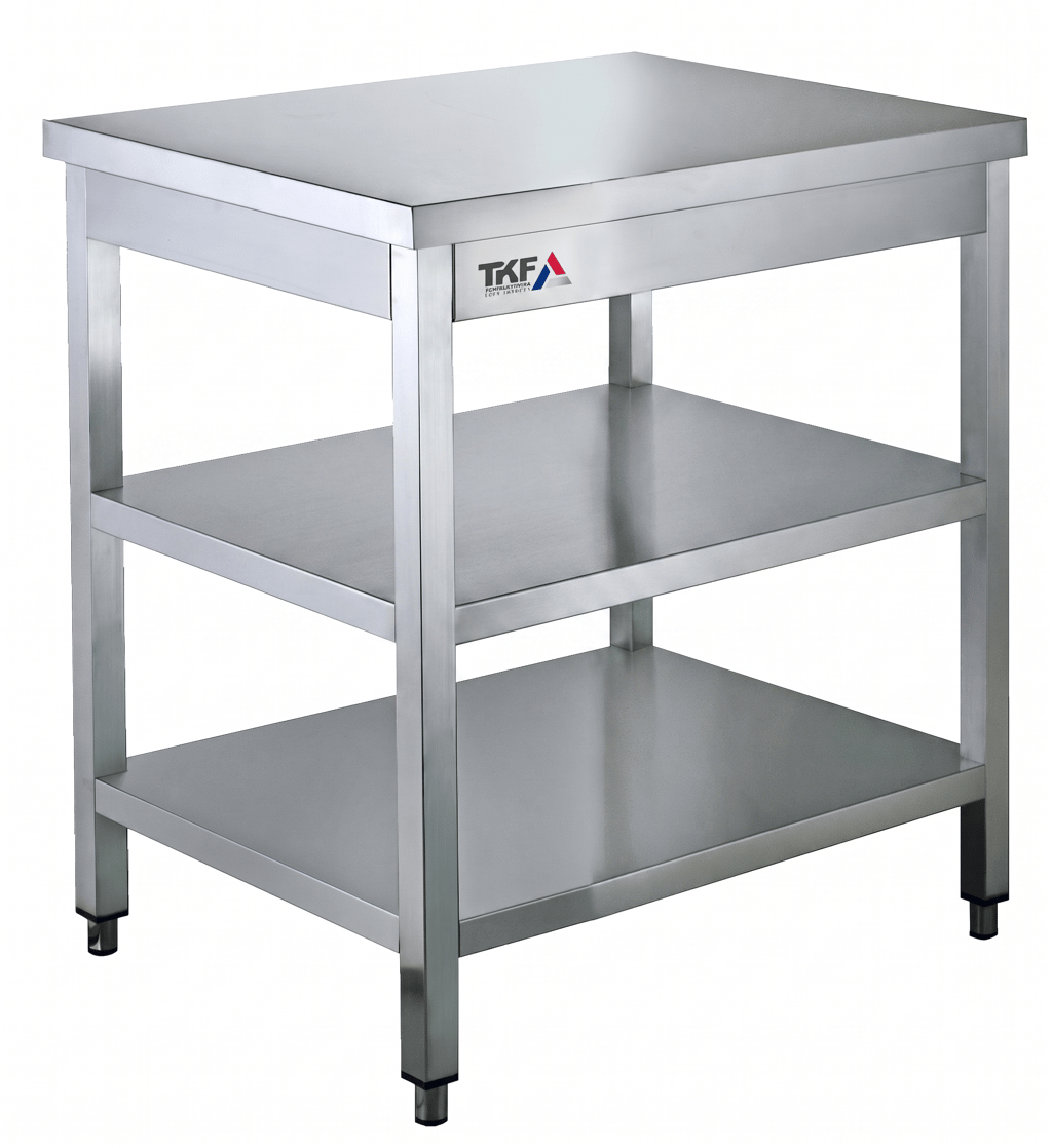 Stainless Steel Work Table with 2 Undershelves 80x60x85cm