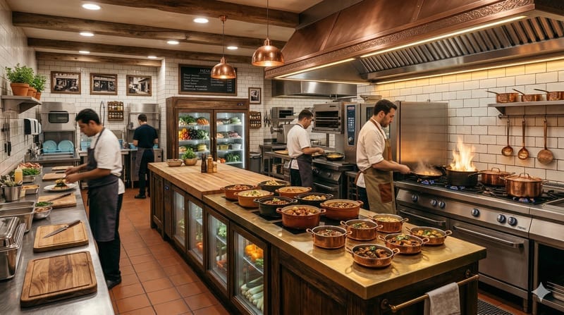 Aménagement cuisine de restaurant