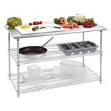 Table de travail inox avec 2 étagères grillagées 130×69 cm — TKF France, photo 2