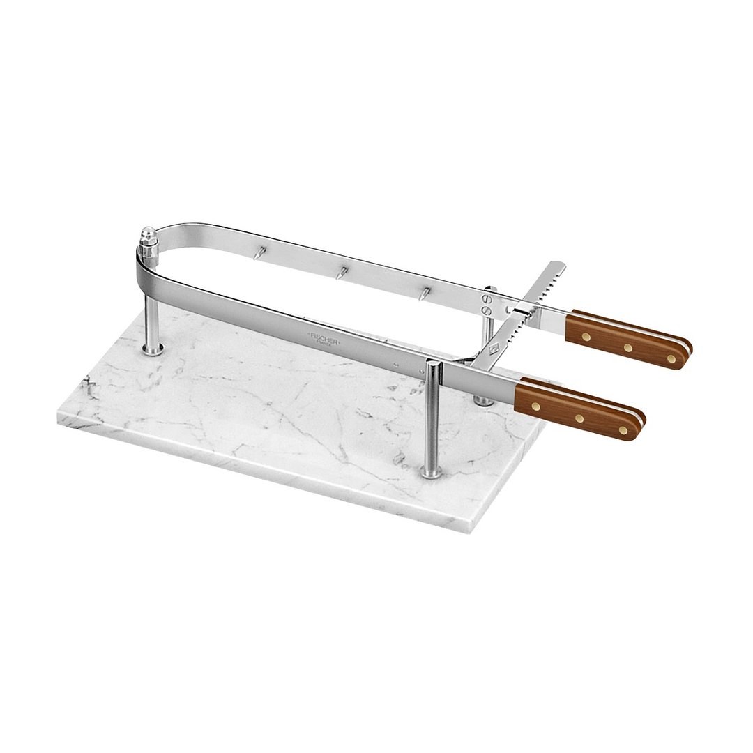 Stainless Steel Ham Holder with Marble Tray