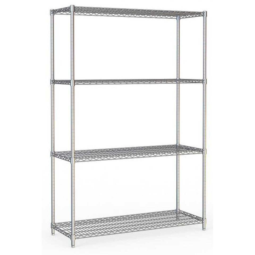 4-Tier Chrome Wire Shelving Unit 120x45x180cm — IPEC