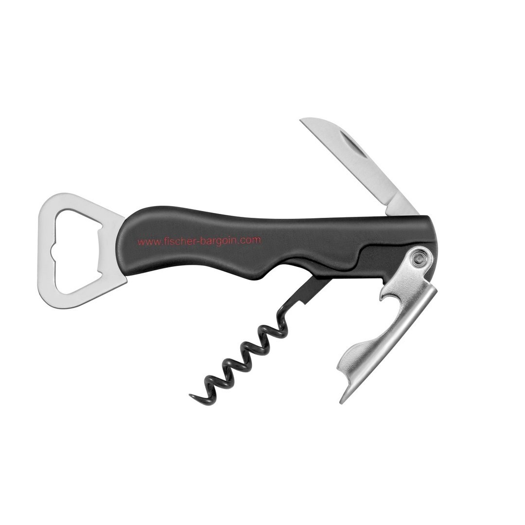 4- قطعة waiter's فتاحة نبيذ طقم أسود — Fischer France