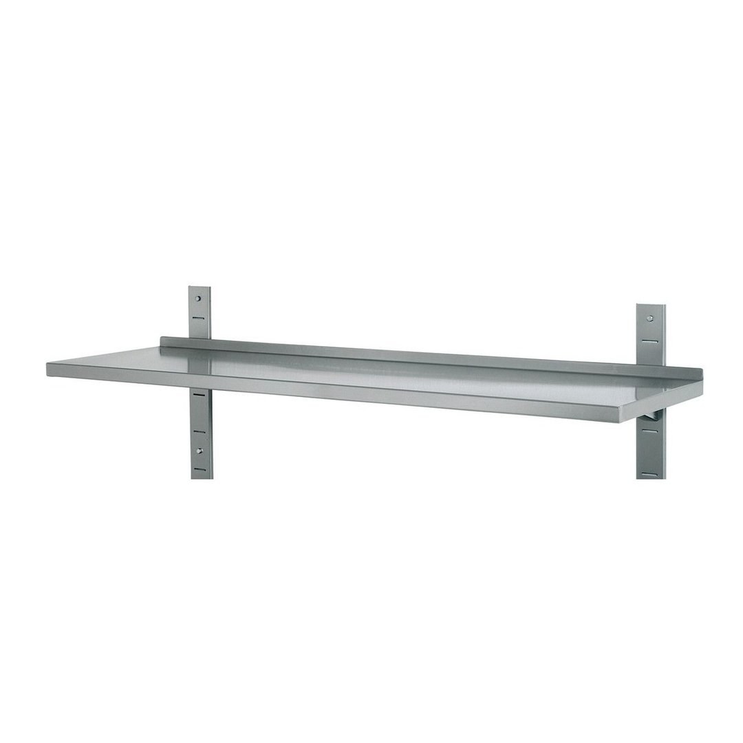 S/S Adjustable Wall Shelf with Rail 180x30 cm — IPEC