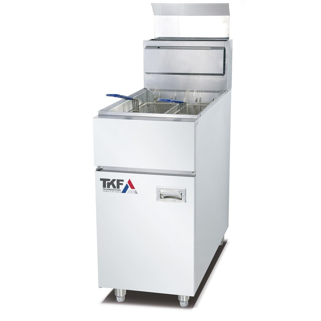 Gas Upright Fryer 23L Single Bowl Double Baskets — American Chef