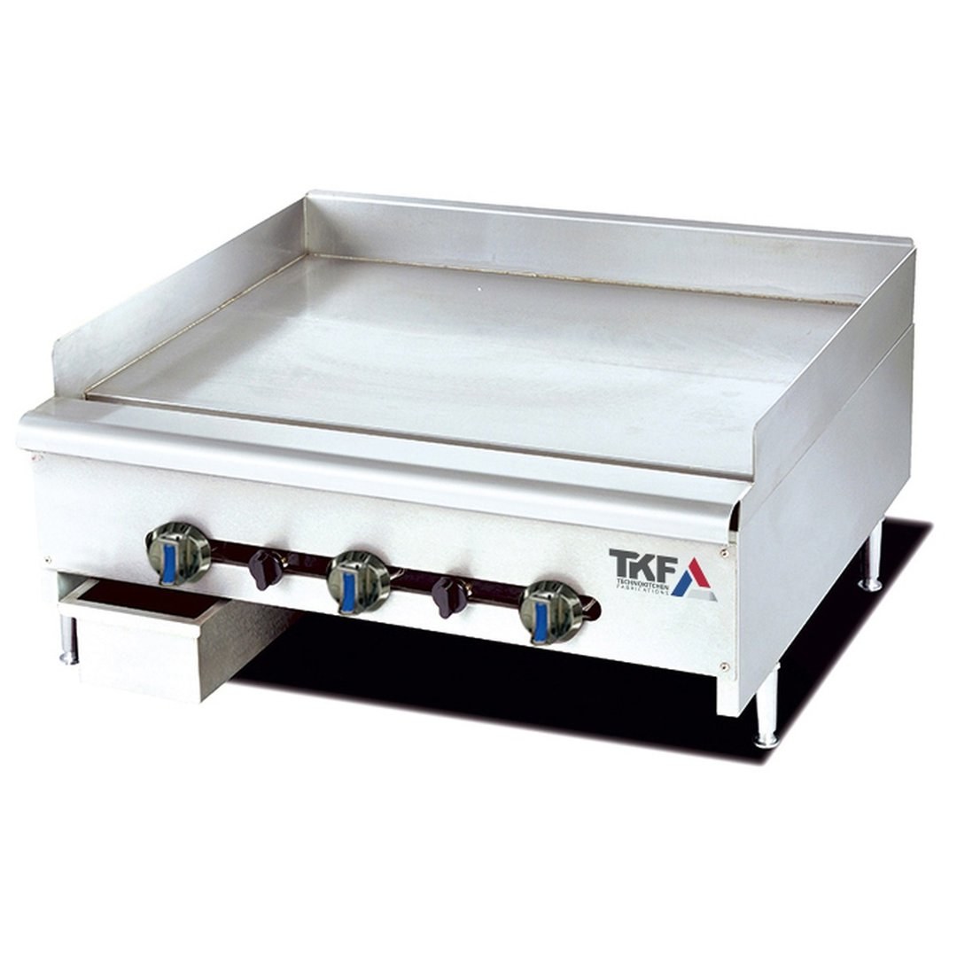 Gas Flat Grill Thick Plate 90cm 3 Burners — TKF France
