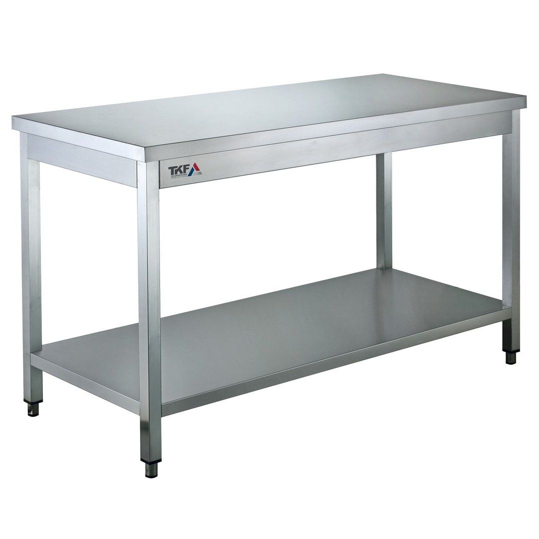 Stainless Steel Work Table with 2 Undershelves 140x60cm
